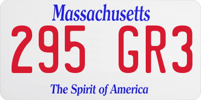 MA license plate 295GR3