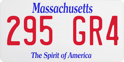 MA license plate 295GR4