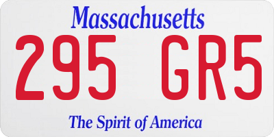 MA license plate 295GR5