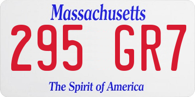 MA license plate 295GR7