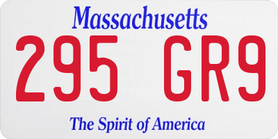 MA license plate 295GR9