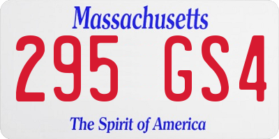 MA license plate 295GS4