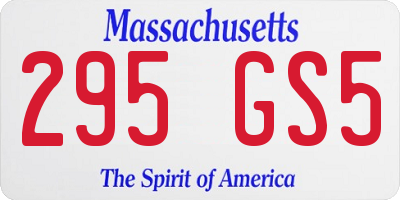 MA license plate 295GS5