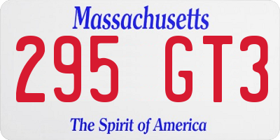 MA license plate 295GT3