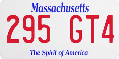 MA license plate 295GT4