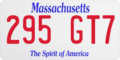 MA license plate 295GT7