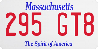 MA license plate 295GT8