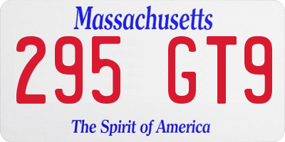 MA license plate 295GT9