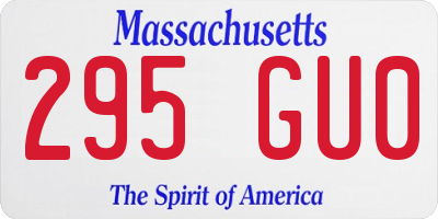 MA license plate 295GU0