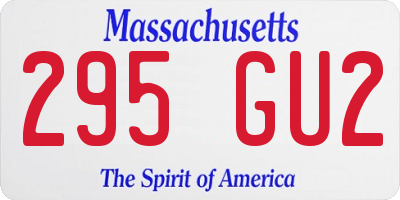 MA license plate 295GU2