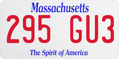 MA license plate 295GU3