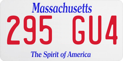 MA license plate 295GU4