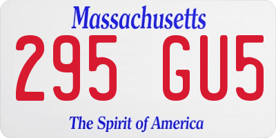 MA license plate 295GU5