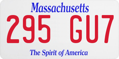 MA license plate 295GU7