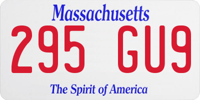 MA license plate 295GU9