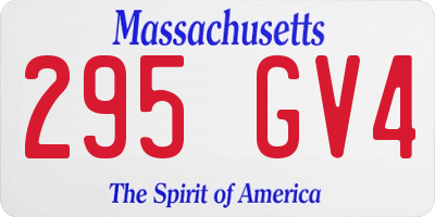 MA license plate 295GV4