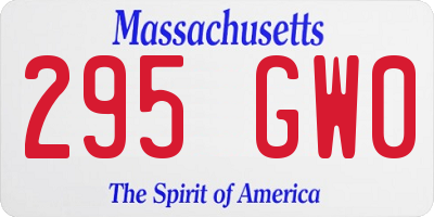 MA license plate 295GW0