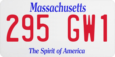 MA license plate 295GW1