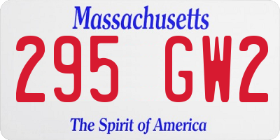 MA license plate 295GW2