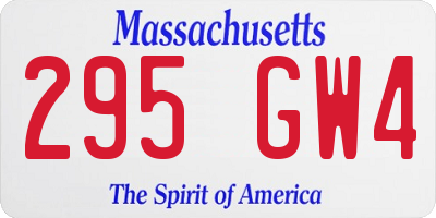 MA license plate 295GW4