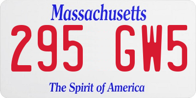 MA license plate 295GW5