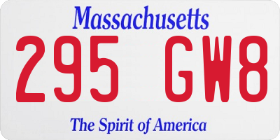 MA license plate 295GW8