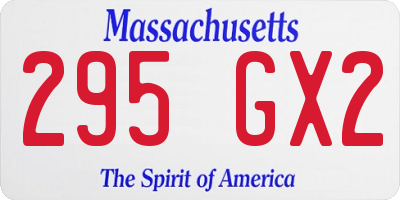 MA license plate 295GX2
