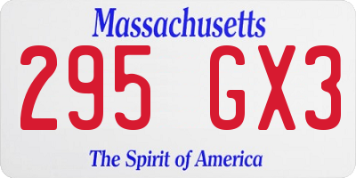MA license plate 295GX3