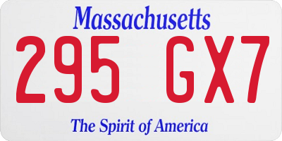MA license plate 295GX7