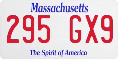 MA license plate 295GX9
