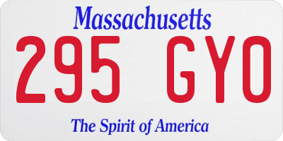 MA license plate 295GY0