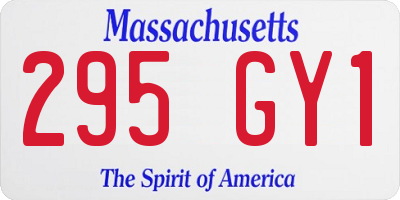 MA license plate 295GY1