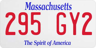 MA license plate 295GY2