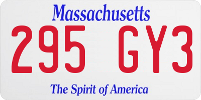 MA license plate 295GY3