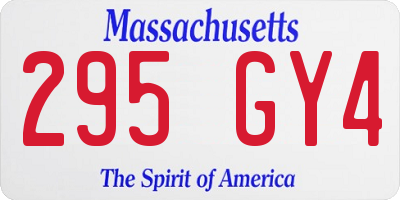 MA license plate 295GY4