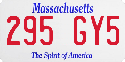 MA license plate 295GY5