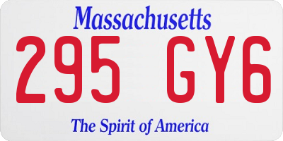 MA license plate 295GY6