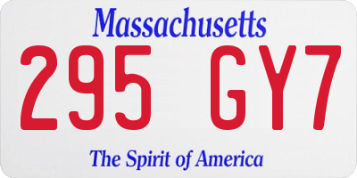 MA license plate 295GY7