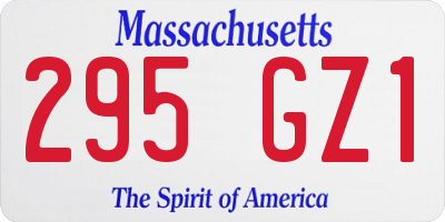 MA license plate 295GZ1