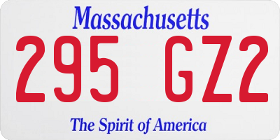 MA license plate 295GZ2