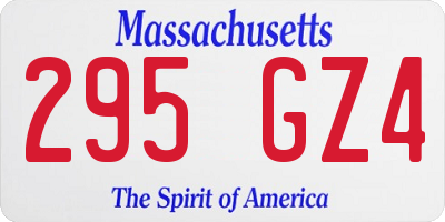 MA license plate 295GZ4