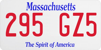 MA license plate 295GZ5