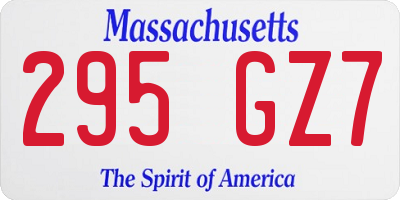 MA license plate 295GZ7