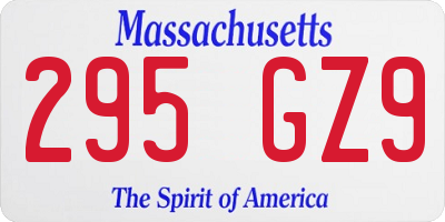 MA license plate 295GZ9