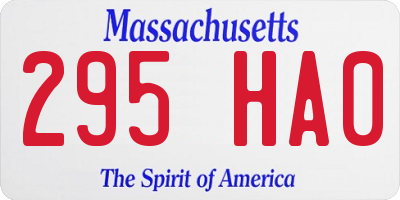 MA license plate 295HA0