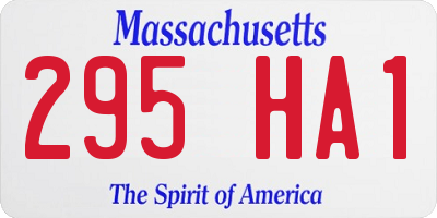 MA license plate 295HA1