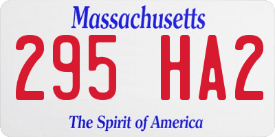 MA license plate 295HA2