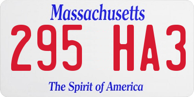 MA license plate 295HA3