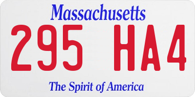 MA license plate 295HA4