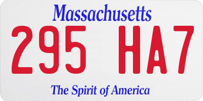 MA license plate 295HA7